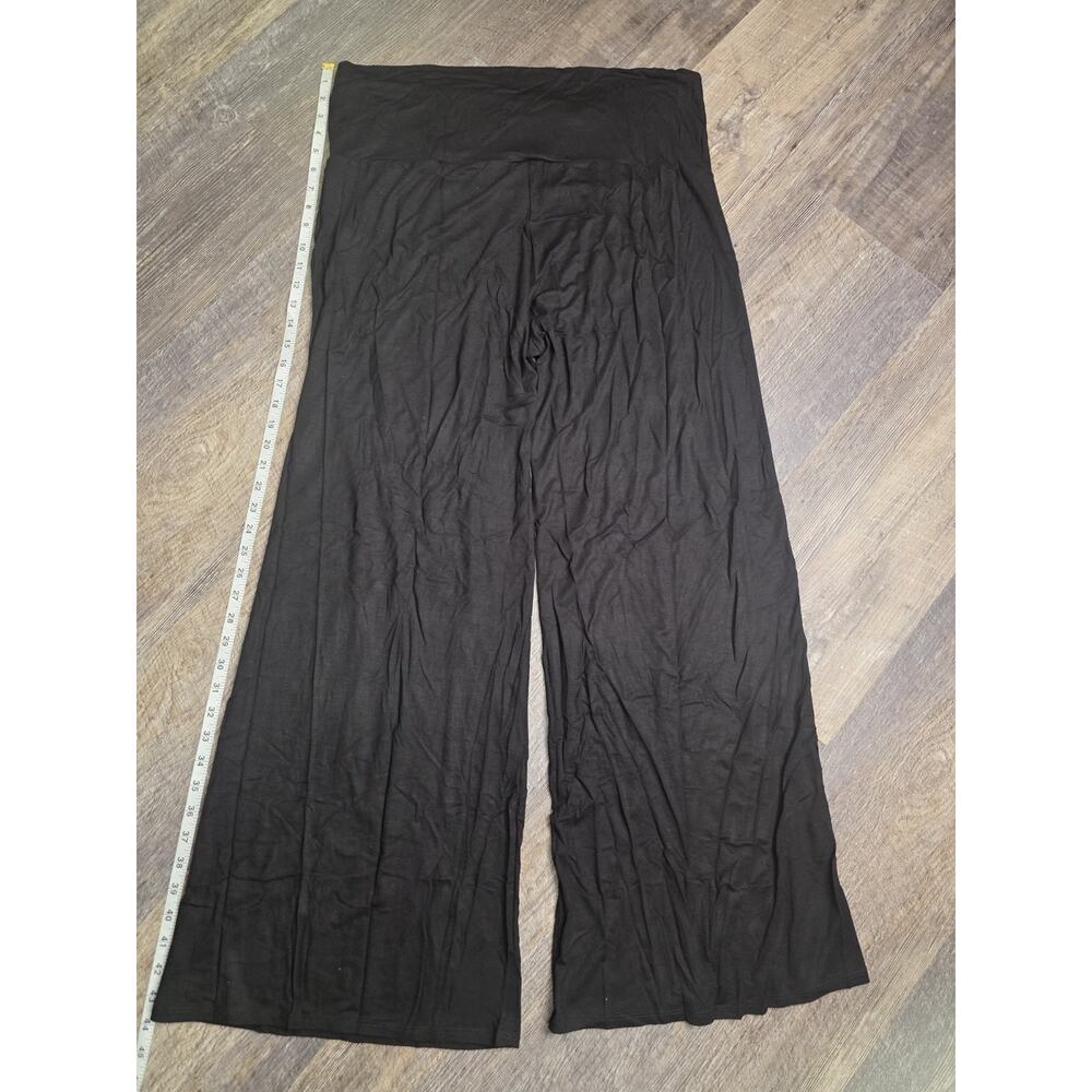Womens 3XL Black Wide Leg Palazzo Pants Elastic Waist Casual Lounge - Picture 7 of 8